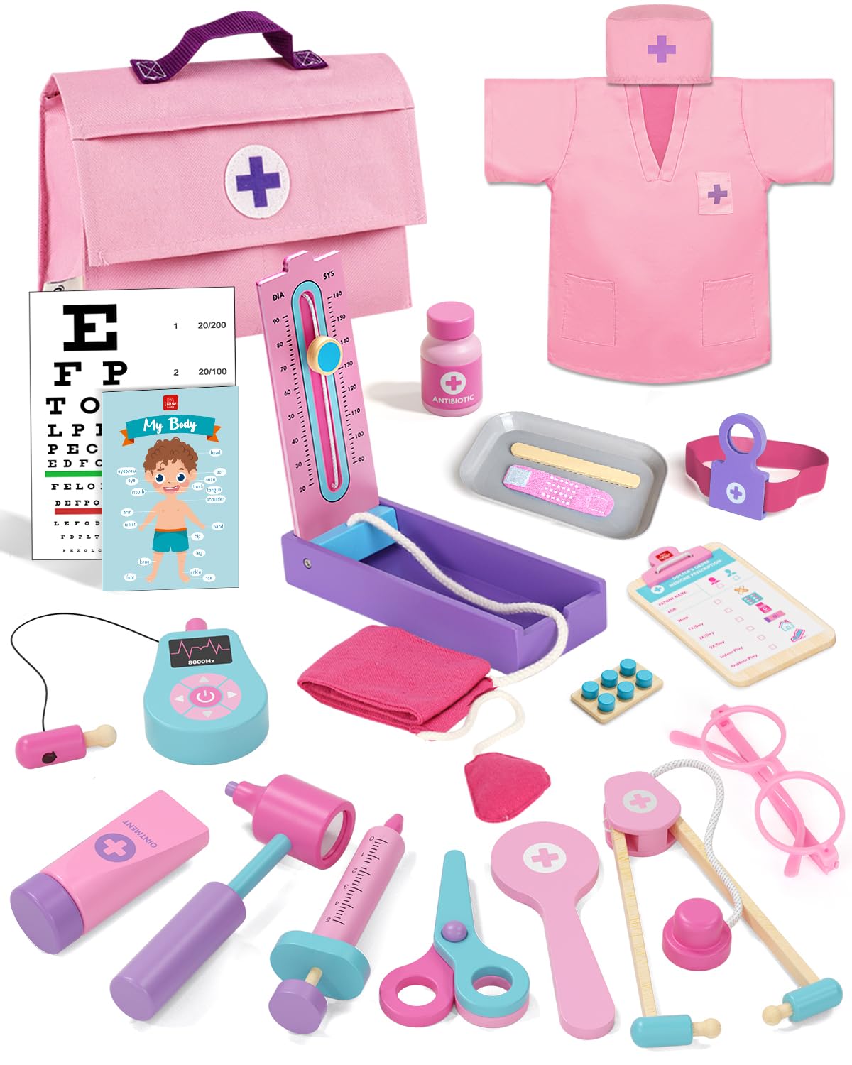 Lehoo Castle Girls Toys Age 3 4 5, Doctor Kit for Kids Wooden